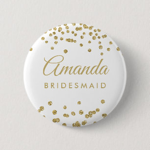Badge Rond 5 Cm La femme de chambre privilégie la Parties scintil