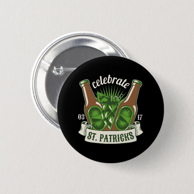 Badge Rond 5 Cm La fête de la Saint-Patrick (Devant & derrière)