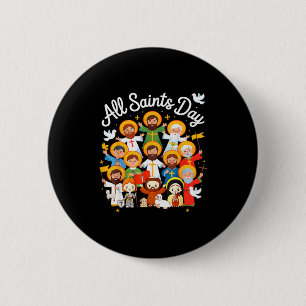 Badge Rond 5 Cm La fête de la Toussaint Enfants Catholiques St Fra