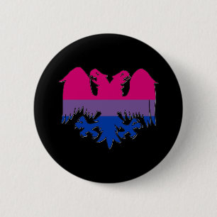 Badge Rond 5 Cm La fierté de GLBT Biseuxal Double-A dirigé Eagle