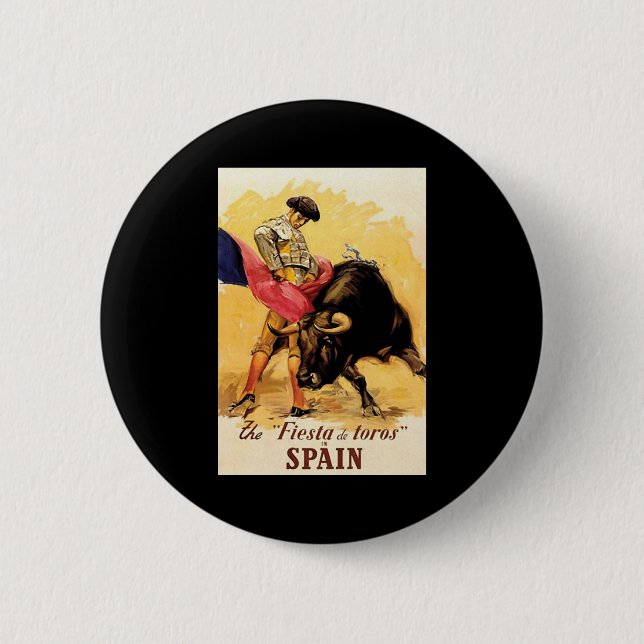Badge Rond 5 Cm La fiesta De Toros In Espagne (Devant)