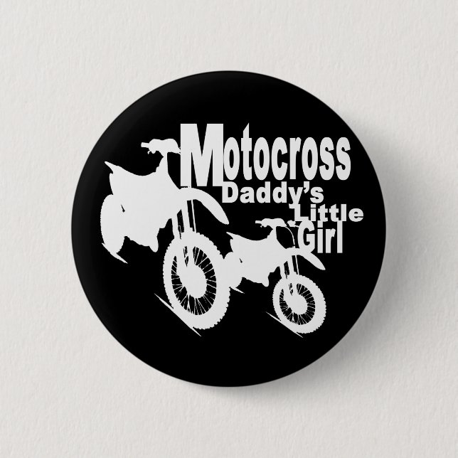 Badge Rond 5 Cm La fille de Motocross Daddy (Devant)