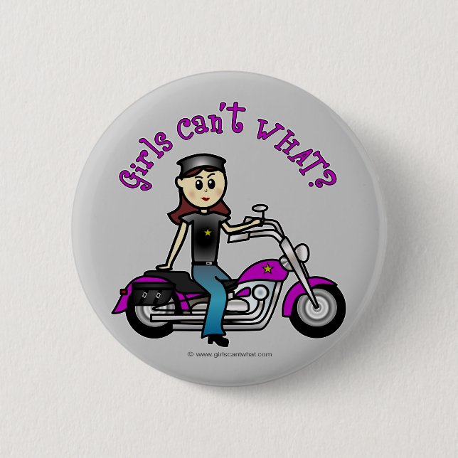 Badge Rond 5 Cm La Fille du Biker léger (Devant)