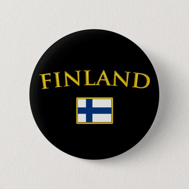 Badge Rond 5 Cm La Finlande d'or (Devant)