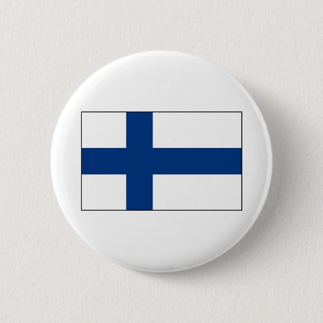 Badge Rond 5 Cm La Finlande - drapeau finlandais (Devant)