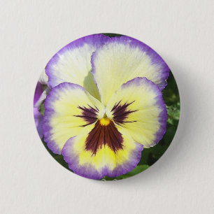 Badge Rond 5 Cm La fleur de pensée décrit autour du bouton