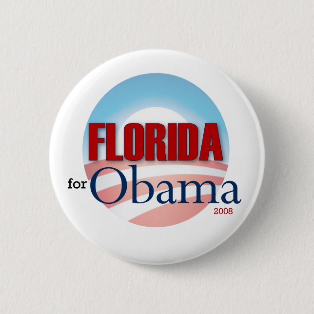 Badge Rond 5 Cm La Floride pour Obama (Devant)
