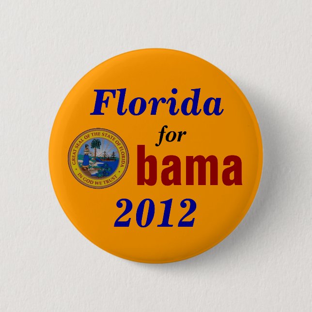 Badge Rond 5 Cm La Floride pour Obama 2012 (Devant)
