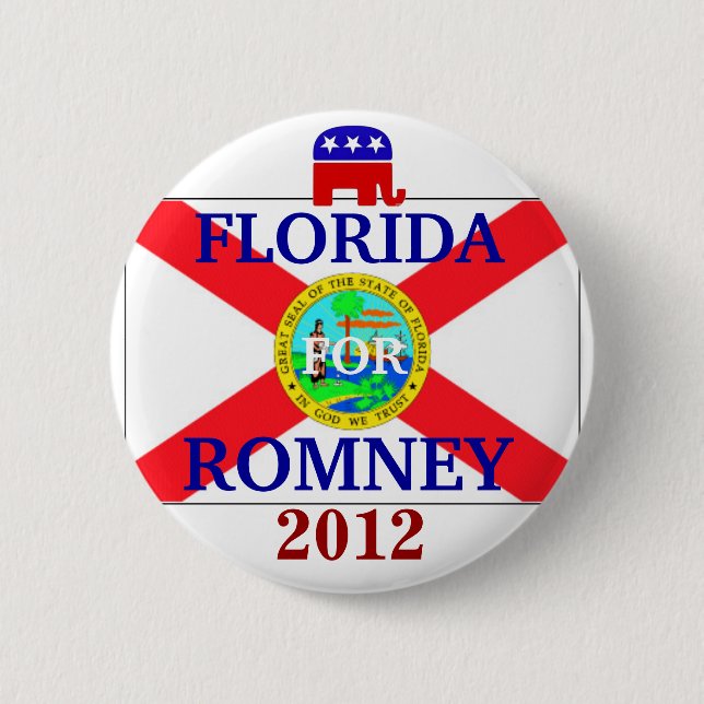 Badge Rond 5 Cm La Floride pour Romney 2012 (Devant)