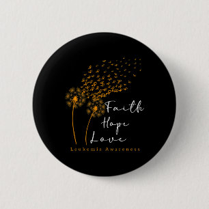 Badge Rond 5 Cm La foi l'espoir l'amour' Ruban orange du pissenlit