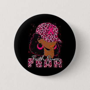 Badge Rond 5 Cm La foi sur la peur Christian Black Femmes Afro Bre