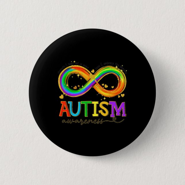 Badge Rond 5 Cm La Force De La sensibilisation sur l'autisme Et Le (Devant)