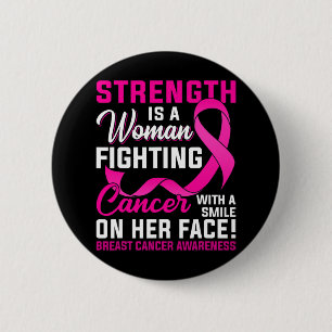 Badge Rond 5 Cm La Force Est Une Femme Qui Lutte Contre Le Cancer