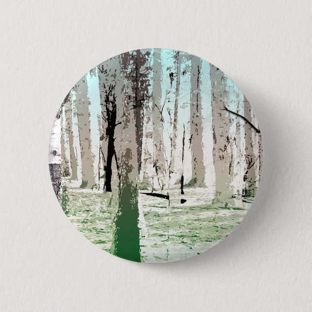 Badge Rond 5 Cm La forêt de Birch (Devant)