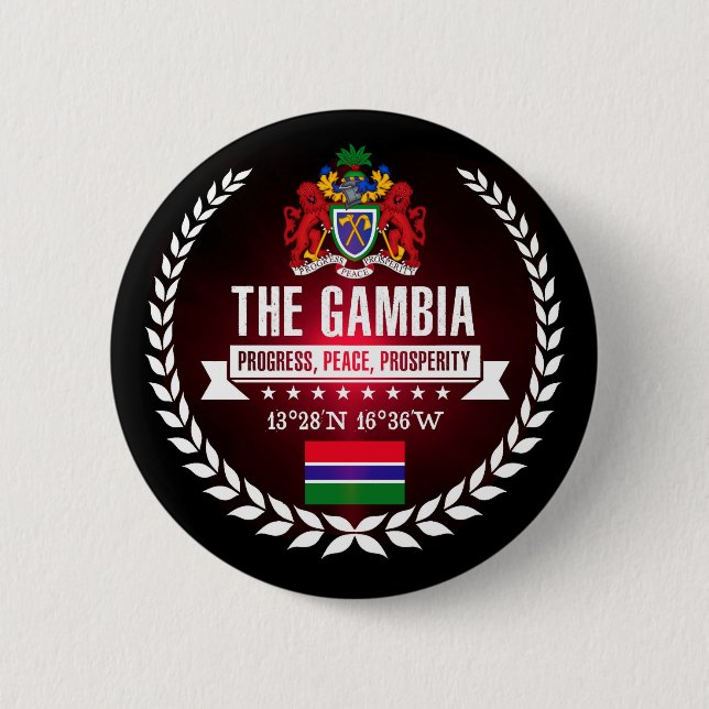Badge Rond 5 Cm La Gambie (Devant)