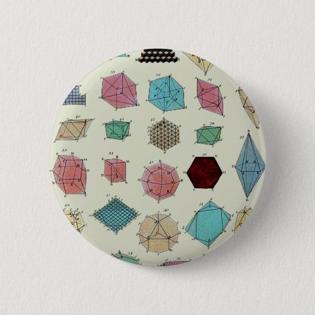 Badge Rond 5 Cm La géométrie en cristal (Devant)