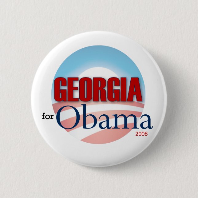 Badge Rond 5 Cm La Géorgie pour Obama (Devant)