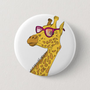 Badge Rond 5 Cm La girafe de hippie