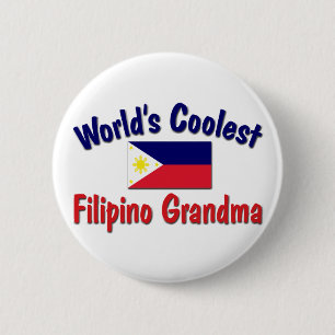 Badge Rond 5 Cm La grand-maman philippine la plus fraîche