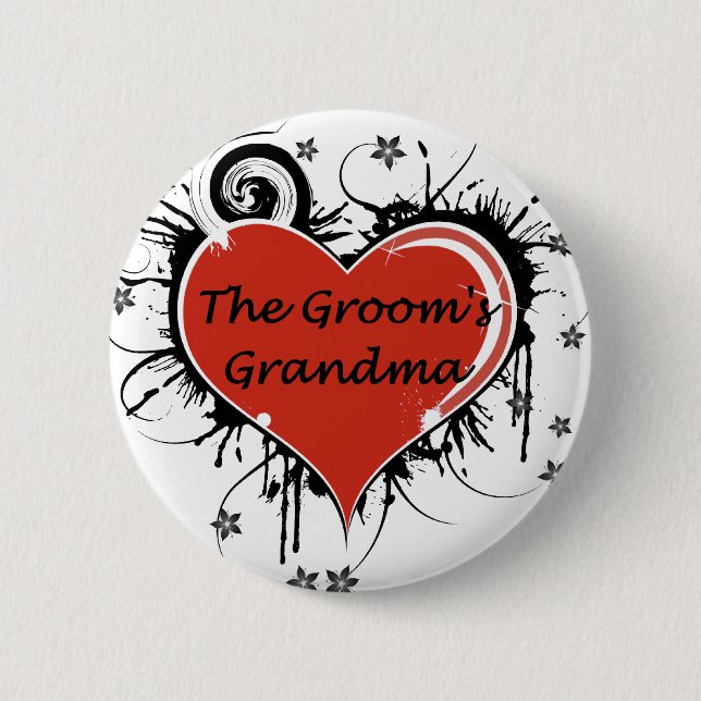 Badge Rond 5 Cm La grand-mère de Groom (Devant)