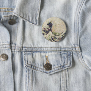 Badge Rond 5 Cm La Grande Vague De Melon Honeydew Belle OEuvre D'A