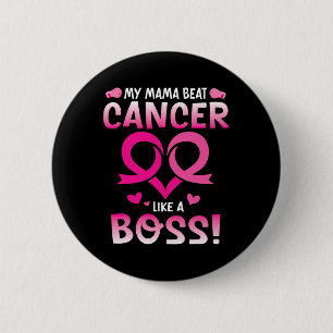 Badge Rond 5 Cm La Guerrière Ma Mama Battre Le Cancer Du Sein Comm