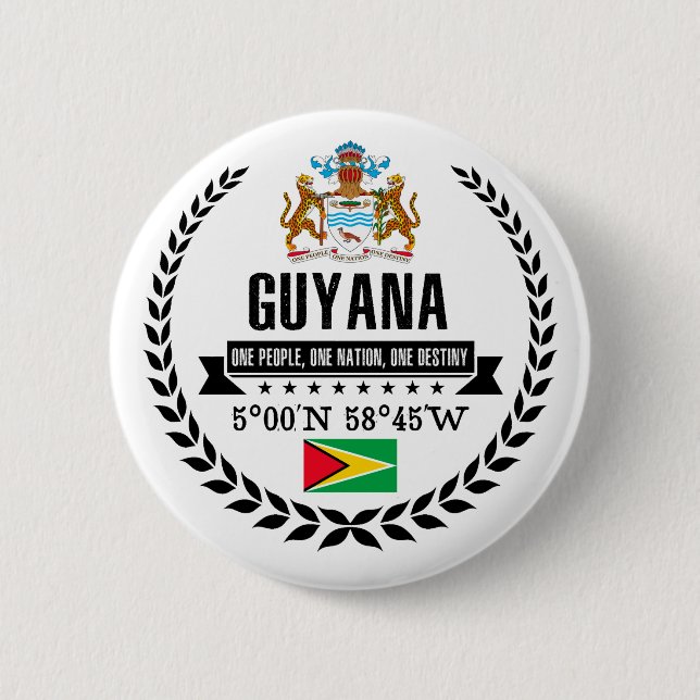 Badge Rond 5 Cm La Guyane (Devant)
