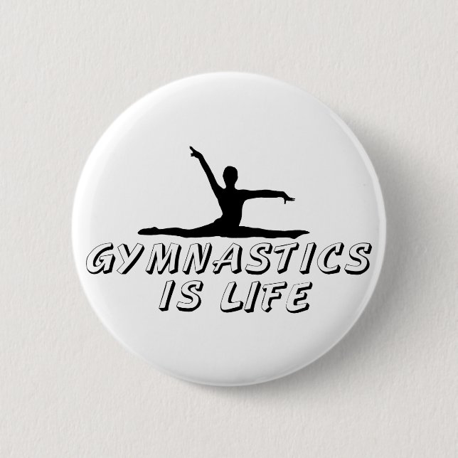 Badge Rond 5 Cm La gymnastique est la vie (Devant)