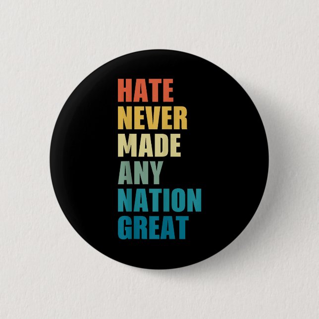 Badge Rond 5 Cm La haine n'a jamais fait de nation un grand anti-T (Devant)