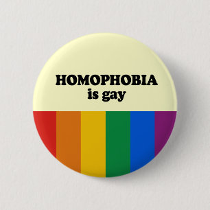 Badge Rond 5 Cm La homophobie est gaie
