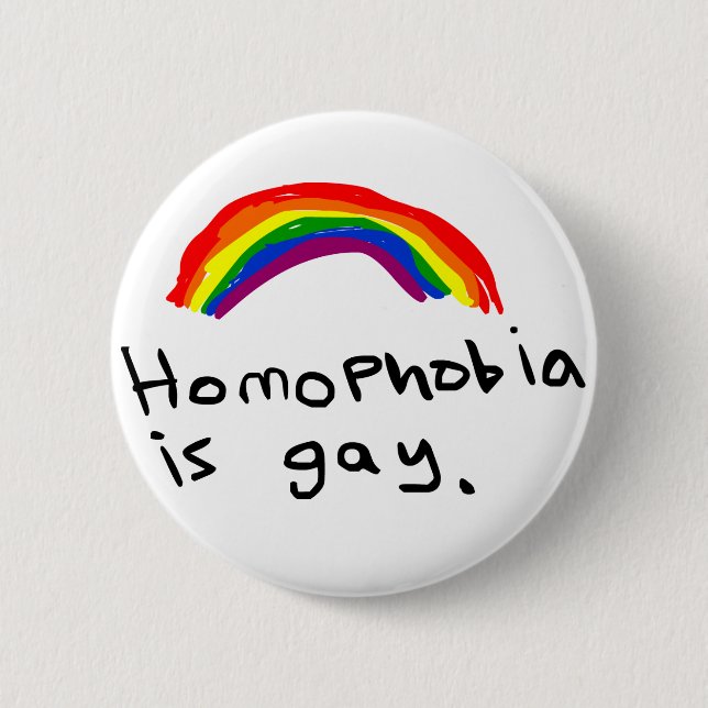 Badge Rond 5 Cm La homophobie est Pin gai (Devant)