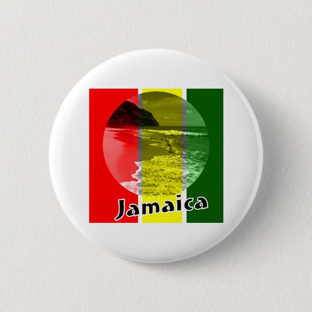 Badge Rond 5 Cm La Jamaïque (Devant)