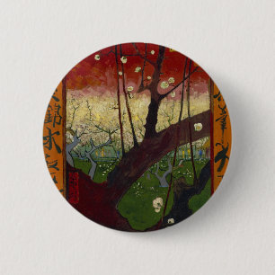 Badge Rond 5 Cm La japonaise de Van Gogh après Hiroshige