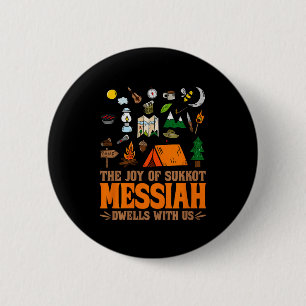 Badge Rond 5 Cm La Joie De Souccot Le Messie Demeure Avec Nous Jui