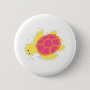 Badge Rond 5 Cm La jolie tortue de mer