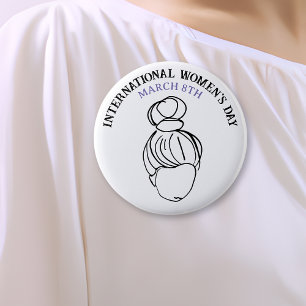 Badge Rond 5 Cm La Journée internationale de la femme est le 8 mar