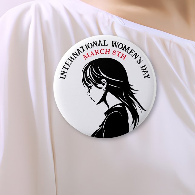 Badge Rond 5 Cm La Journée internationale de la femme est le 8 mar (Créateur téléchargé)
