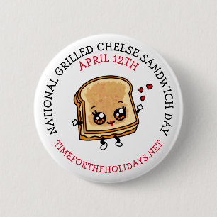 Badge Rond 5 Cm La Journée nationale des sandwichs au fromage gril