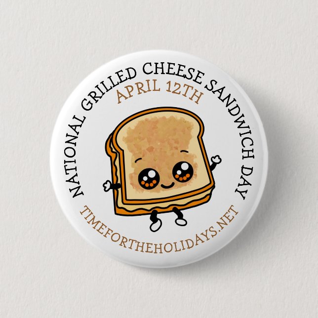 Badge Rond 5 Cm La Journée nationale des sandwichs au fromage gril (Devant)