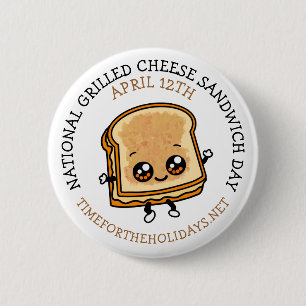 Badge Rond 5 Cm La Journée nationale des sandwichs au fromage gril