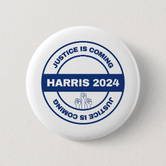 Badge Rond 5 Cm La justice arrive | Kamala harris Walz Election