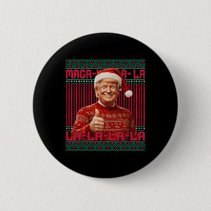 Badge Rond 5 Cm La La Donald Trump Potus 47 Swea de Noël laid