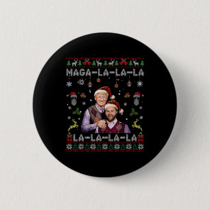 Badge Rond 5 Cm La La Donald Trump Potus 47 Swea de Noël laid