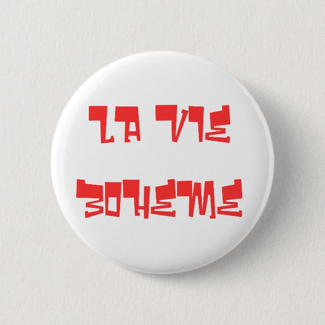 BADGE ROND 5 CM LA LA LUTTENT BOHEME (Devant)