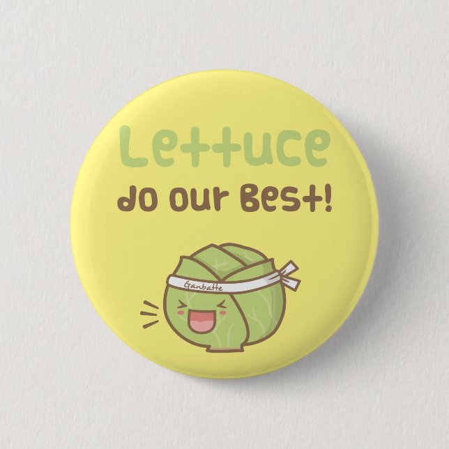 Badge Rond 5 Cm La laitue mignonne de Kawaii font notre meilleur (Devant)