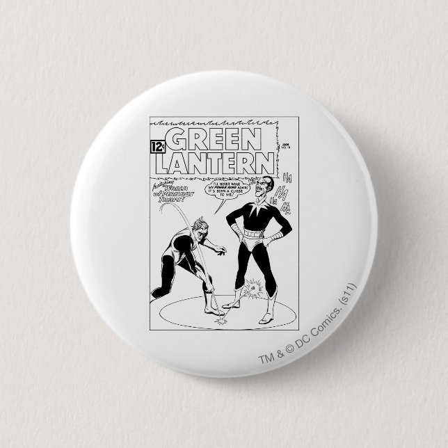 Badge Rond 5 Cm La lanterne verte enlève l'anneau, noir et blanc (Devant)