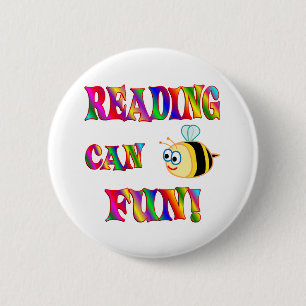 Badge Rond 5 Cm La lecture est amusement