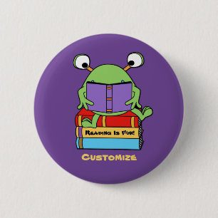 Badge Rond 5 Cm La lecture est bouton étranger affectueux de livr