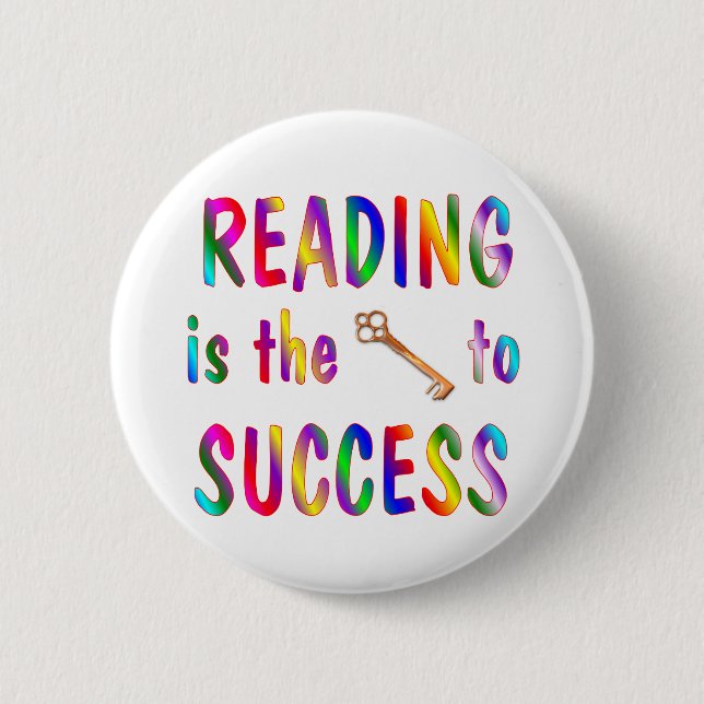 Badge Rond 5 Cm La lecture est principale au succès (Devant)