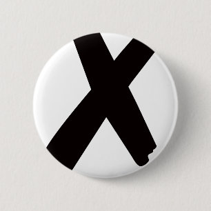 Badge Rond 5 Cm La lettre américaine anglaise "X "